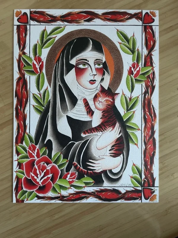 Saint Gertrude Patron Saint of Cats